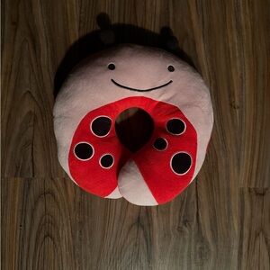 Skip Hop Plush Ladybug Neck Pillow in Pink and Red